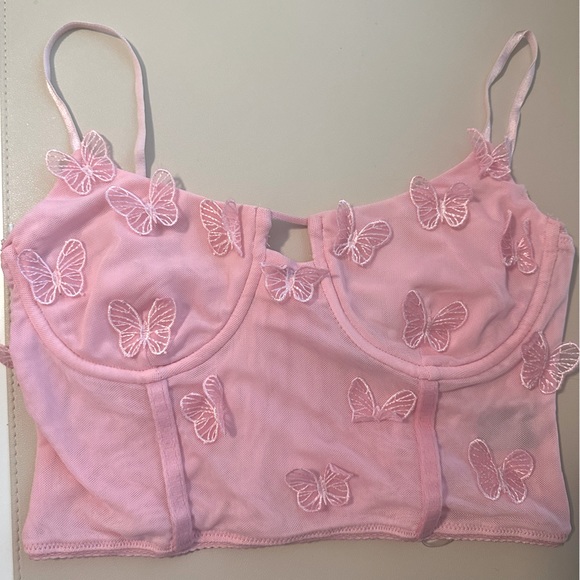 Windsor Pink Social Butterfly Mesh Corset Top - Picture 5 of 7